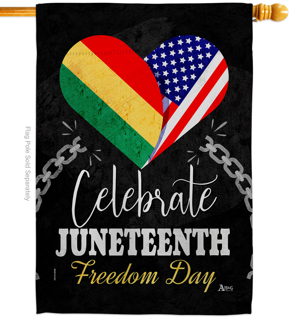 28 x 40 in. Jubilee Day Black History Juneteenth Double-Sided Decorative Vertical House Flags - Decoration Banner Garden Yard Gift