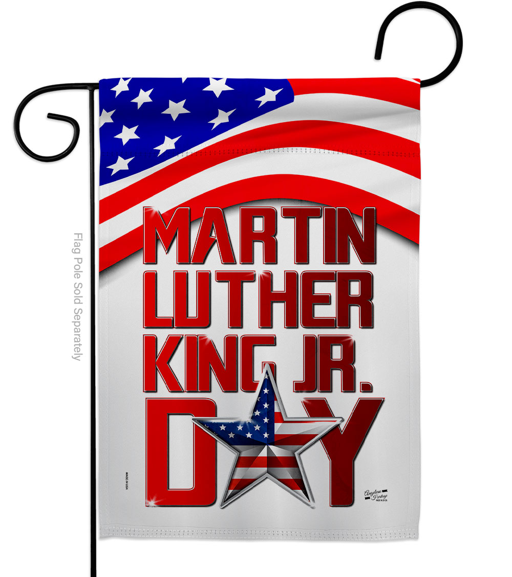 13 x 18.5 in. Happy MLK Day Black History Martin Luther King Double-Sided Decorative Vertical Garden Flags - House Decoration Banner Yard Gift