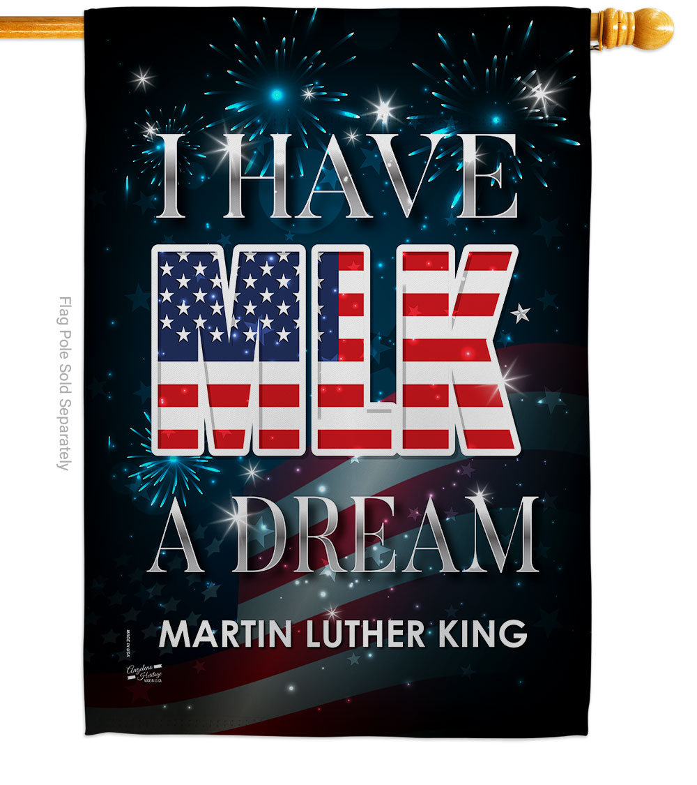 28 x 40 in. I Have A Dream MLK Black History Martin Luther King Double-Sided Decorative Vertical House Flags - Decoration Banner Garden Yard Gift