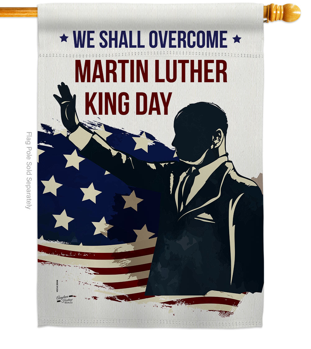 28 x 40 in. We Shall Overcome Black History Martin Luther King Double-Sided Decorative Vertical House Flags - Decoration Banner Garden Yard Gift