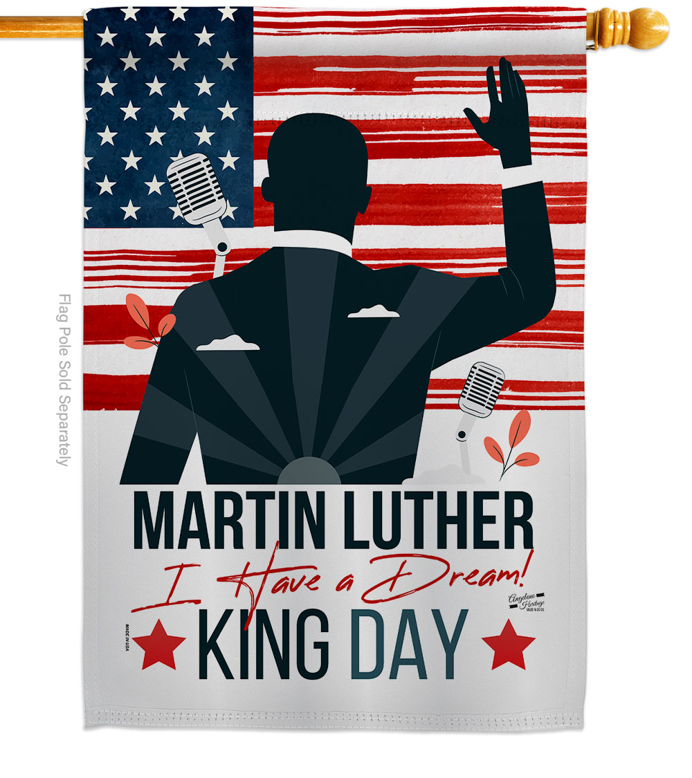 28 x 40 in. Martin Luther King Day Black History Double-Sided Decorative Vertical House Flags - Decoration Banner Garden Yard Gift
