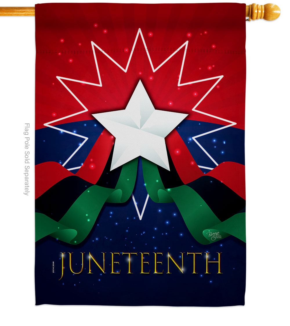 28 x 40 in. Happy Juneteenth Day Black History Double-Sided Decorative Vertical House Flags - Decoration Banner Garden Yard Gift