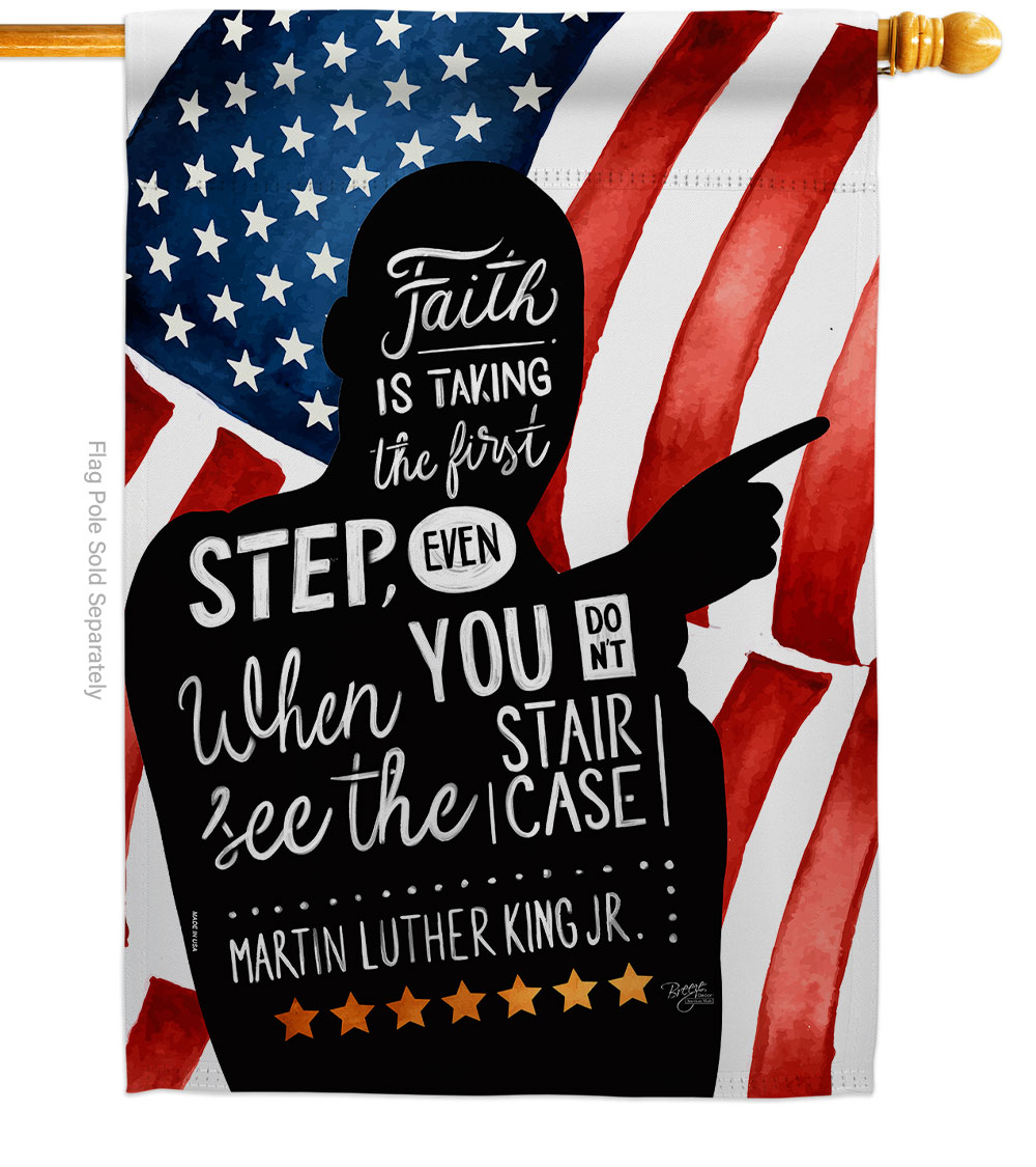 28 x 40 in. Faith is Taking MLK Black History Martin Luther King Double-Sided Decorative Vertical House Flags - Decoration Banner Garden Yard Gift