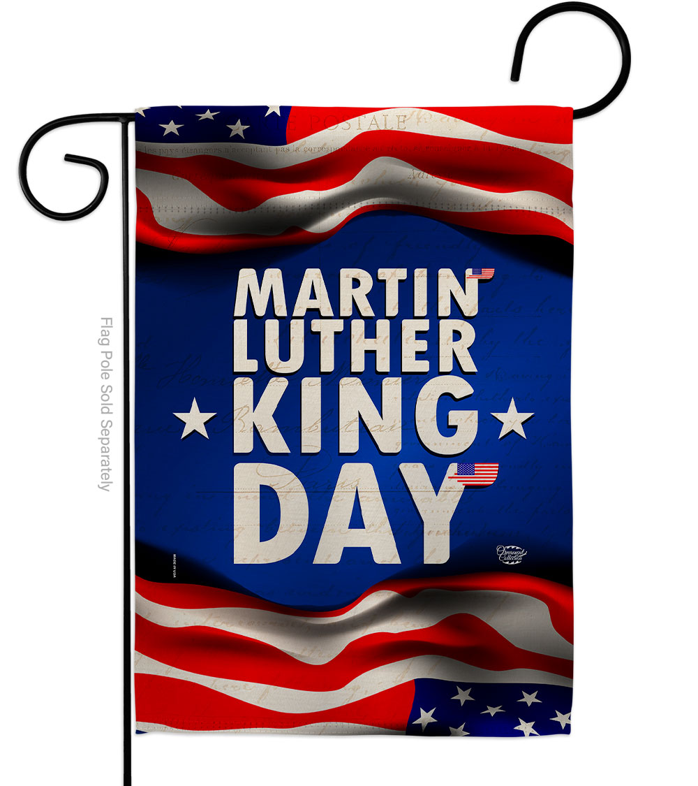 13 x 18.5 in. MLK Day Black History Martin Luther King Double-Sided Decorative Vertical Garden Flags - House Decoration Banner Yard Gift