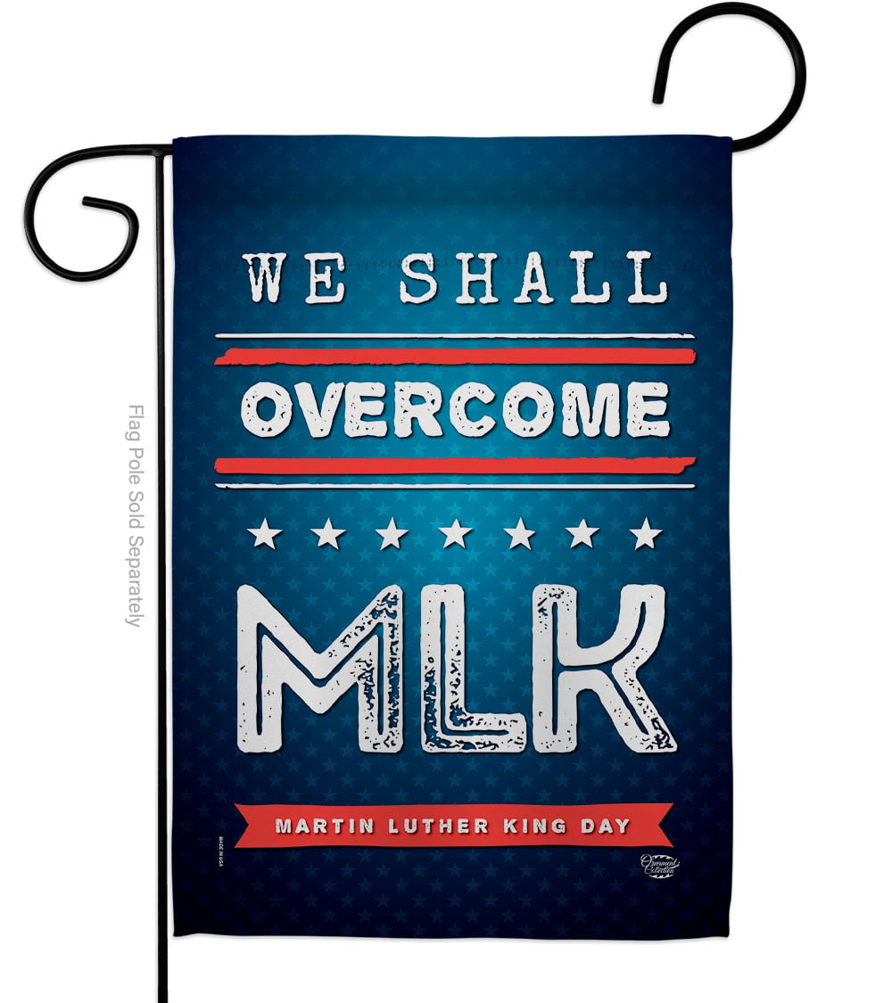 13 x 18.5 in. We Shall Overcome MLK Black History Martin Luther King Double-Sided Decorative Vertical Garden Flags - House Decoration Banner Yard Gift