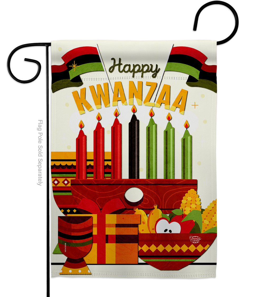 13 x 18.5 in. Gather Kwanzaa Black History Double-Sided Decorative Vertical Garden Flags - House Decoration Banner Yard Gift