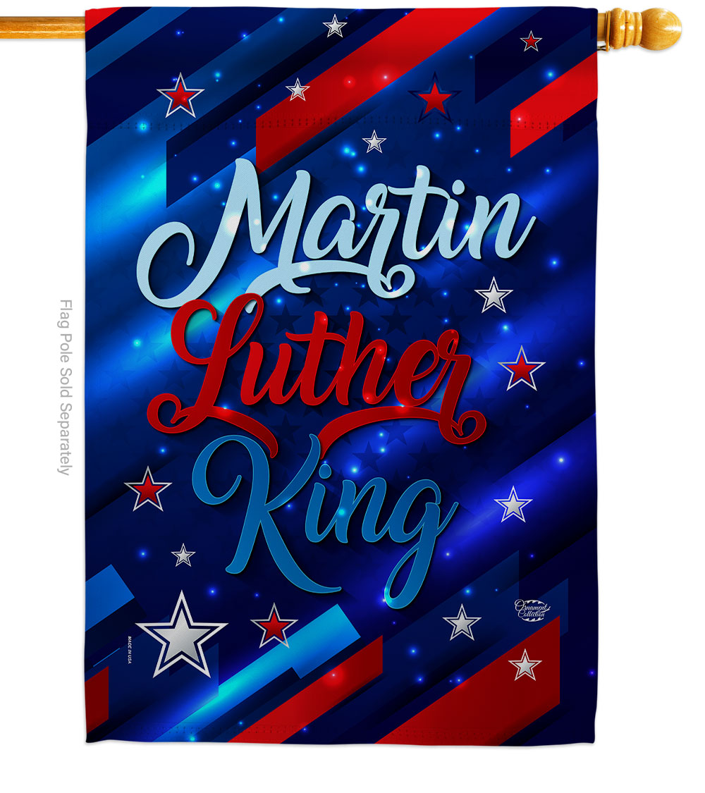 28 x 40 in. Martin Luther King Black History Double-Sided Decorative Vertical House Flags - Decoration Banner Garden Yard Gift