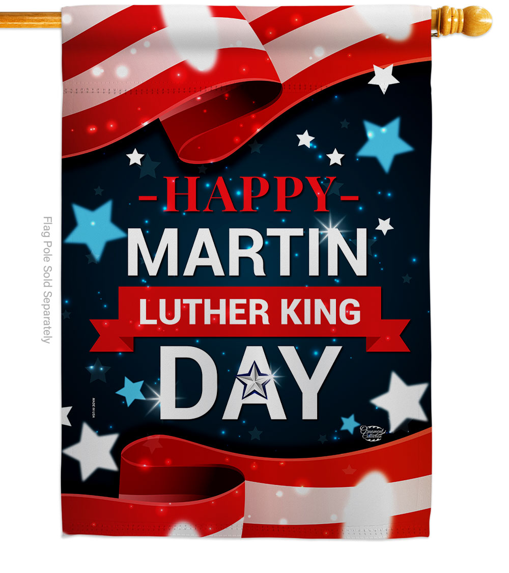 28 x 40 in. Happy Martin Luther King Day Black History Double-Sided Decorative Vertical House Flags - Decoration Banner Garden Yard Gift