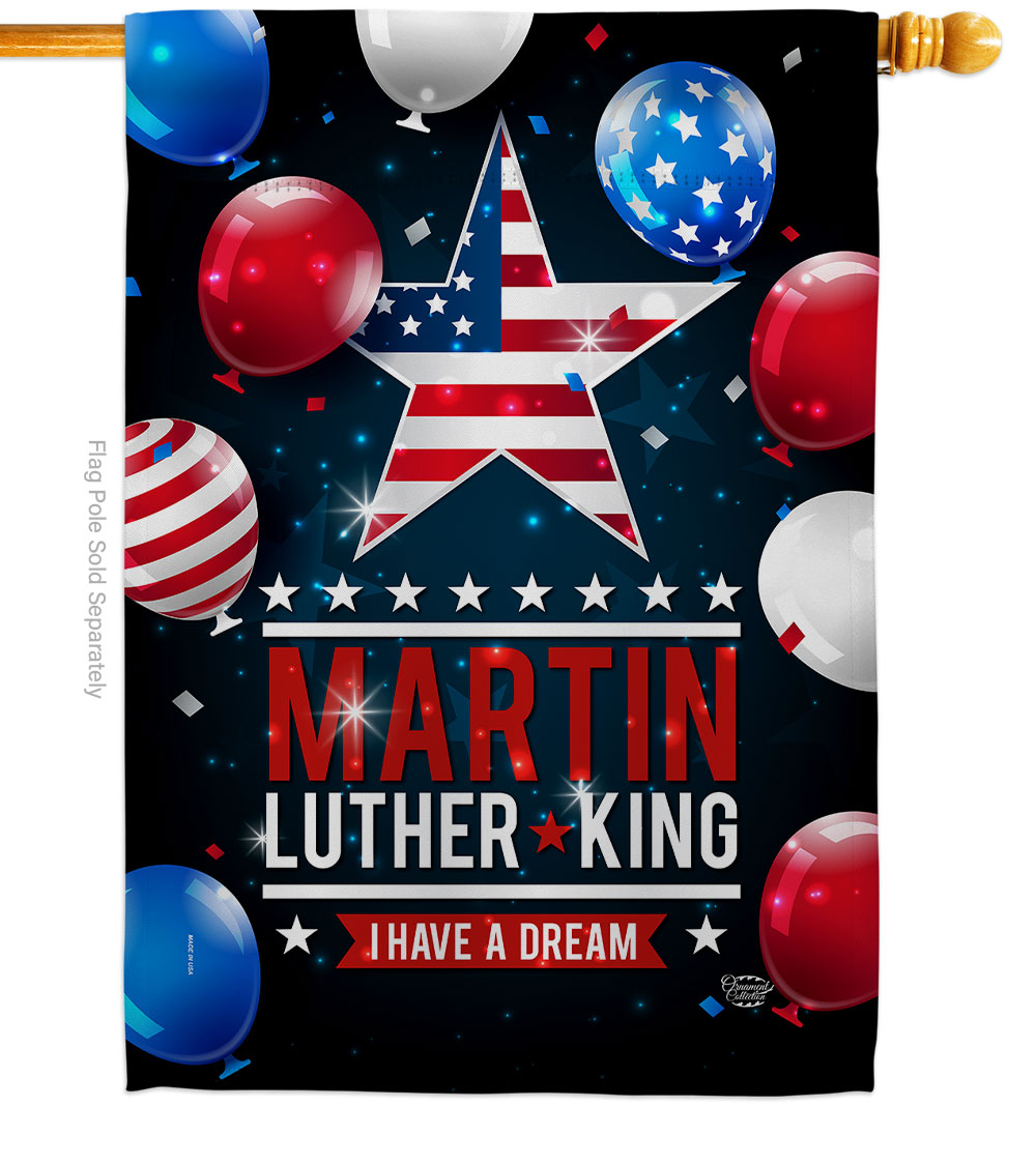 28 x 40 in. I Have A Dream Black History Martin Luther King Double-Sided Decorative Vertical House Flags - Decoration Banner Garden Yard Gift