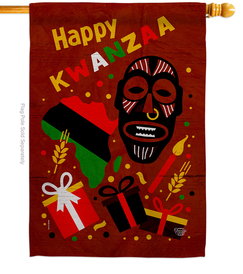 28 x 40 in. Light Kinara Candles Black History Kwanzaa Double-Sided Decorative Vertical House Flags - Decoration Banner Garden Yard Gift