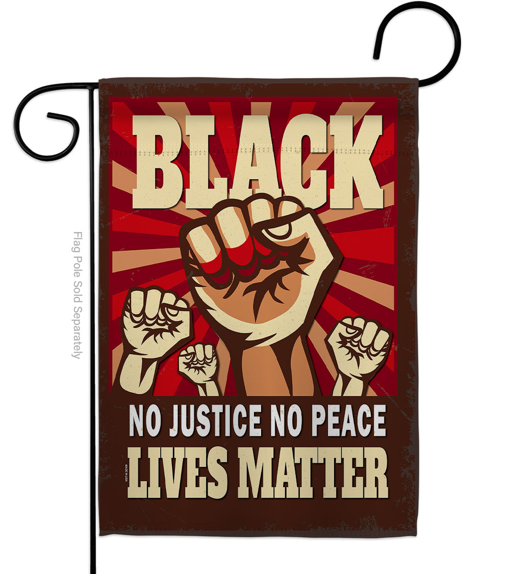 13 x 18.5 in. No Justice Peace Black History Lives Matter Double-Sided Decorative Vertical Garden Flags - House Decoration Banner Yard Gift