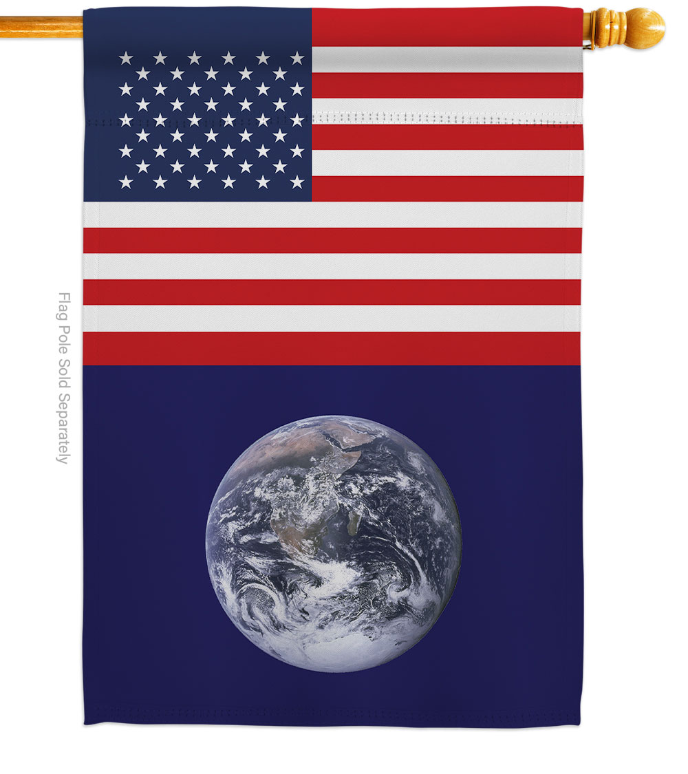 28 x 40 in. Earth US Sweet Life Double-Sided Decorative Vertical House Flags - Decoration Banner Garden Yard Gift