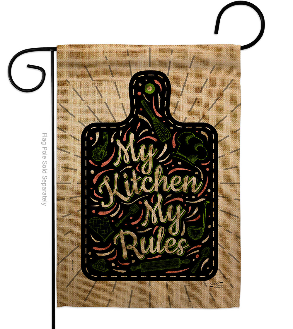 G135273-BO 13 x 18.5 in. My Kitchen Rules Sweet Life Expression Double-Sided Decorative Vertical Garden Flags - House Decoration Banner Yard Gift