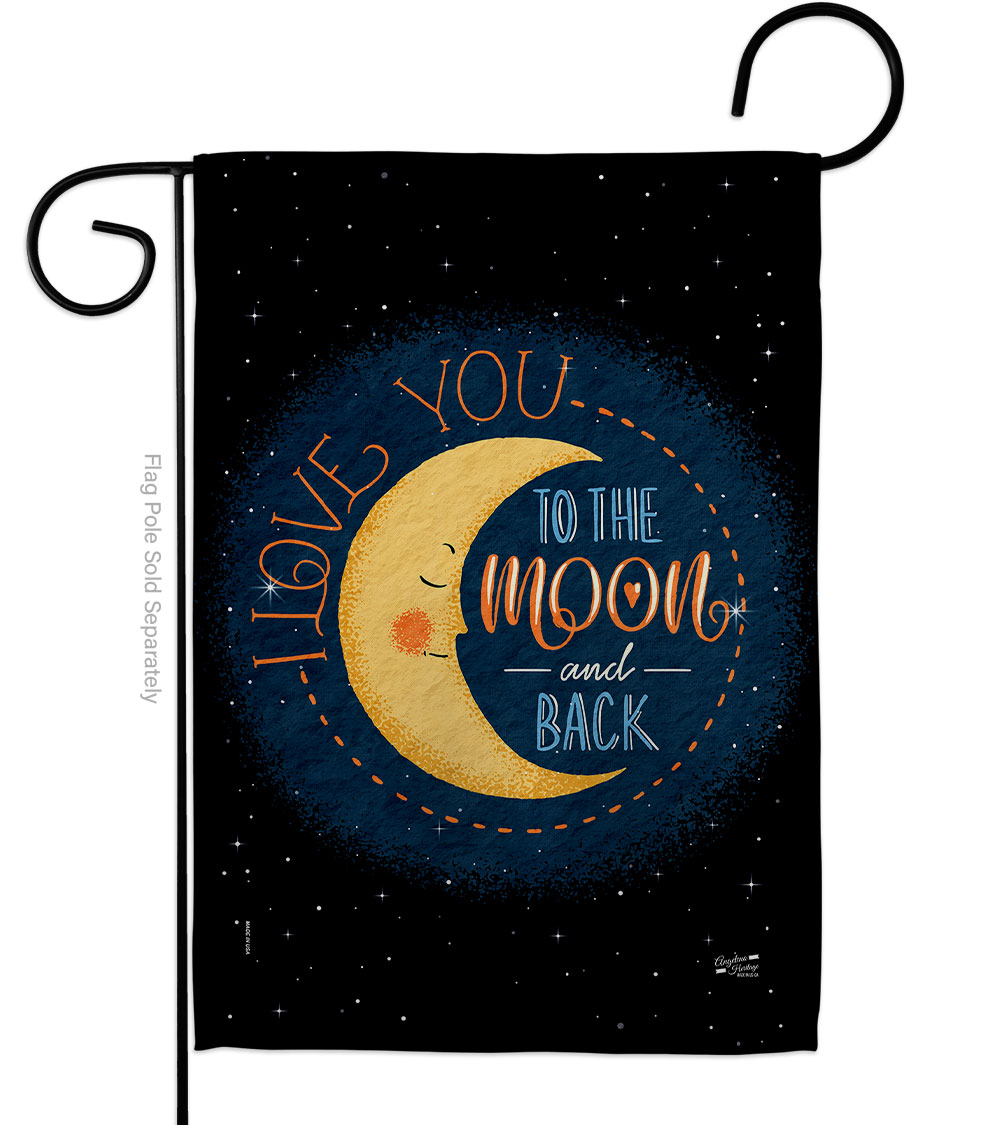 G135464-BO 13 x 18.5 in. Moon & Back Sweet Life Expression Double-Sided Decorative Vertical Garden Flags - House Decoration Banner Yard Gift