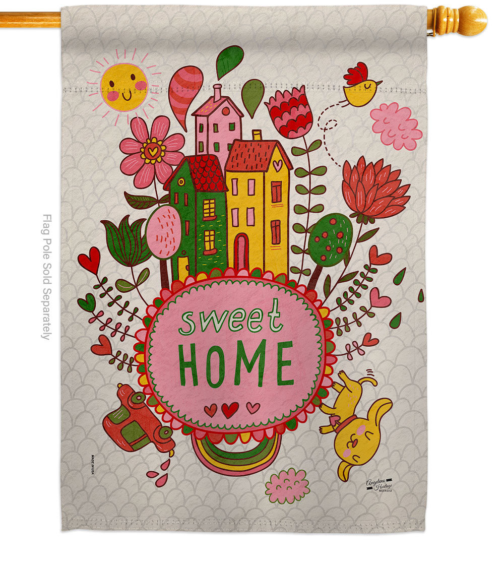 28 x 40 in. Our Sweet Home Life Double-Sided Decorative Vertical House Flags - Decoration Banner Garden Yard Gift