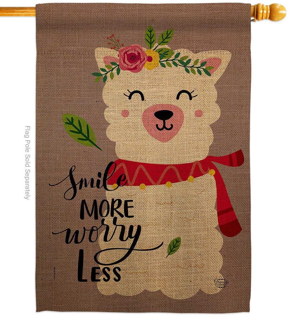 28 x 40 in. Worry Less Sweet Life Inspirational Double-Sided Decorative Vertical House Flags - Decoration Banner Garden Yard Gift