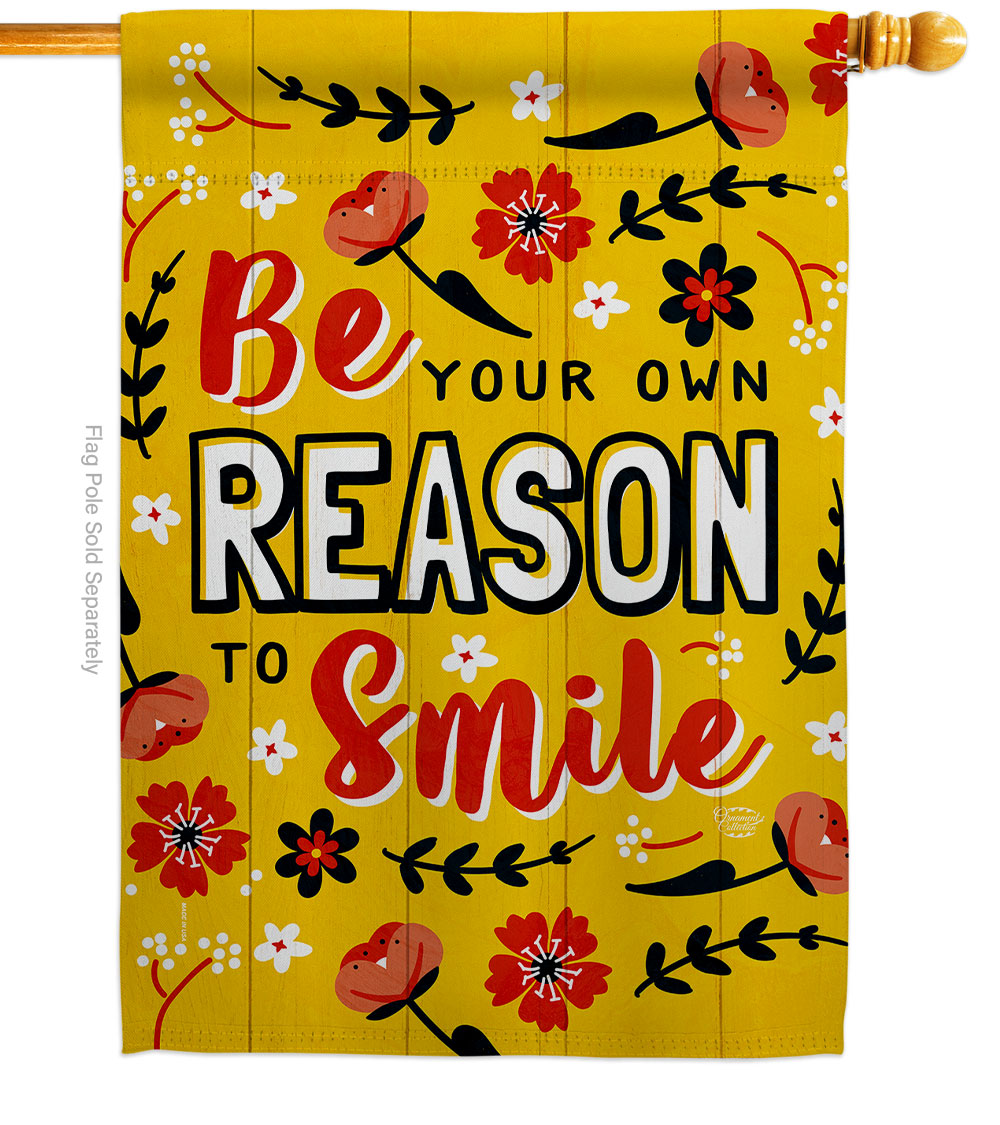 28 x 40 in. Reason To Smile Sweet Life Expression Double-Sided Decorative Vertical House Flags - Decoration Banner Garden Yard Gift