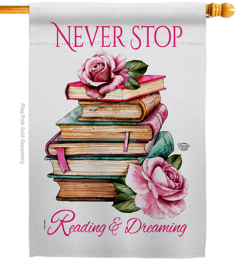 28 x 40 in. Reading Dreaming Sweet Life Expression Double-Sided Decorative Vertical House Flags - Decoration Banner Garden Yard Gift