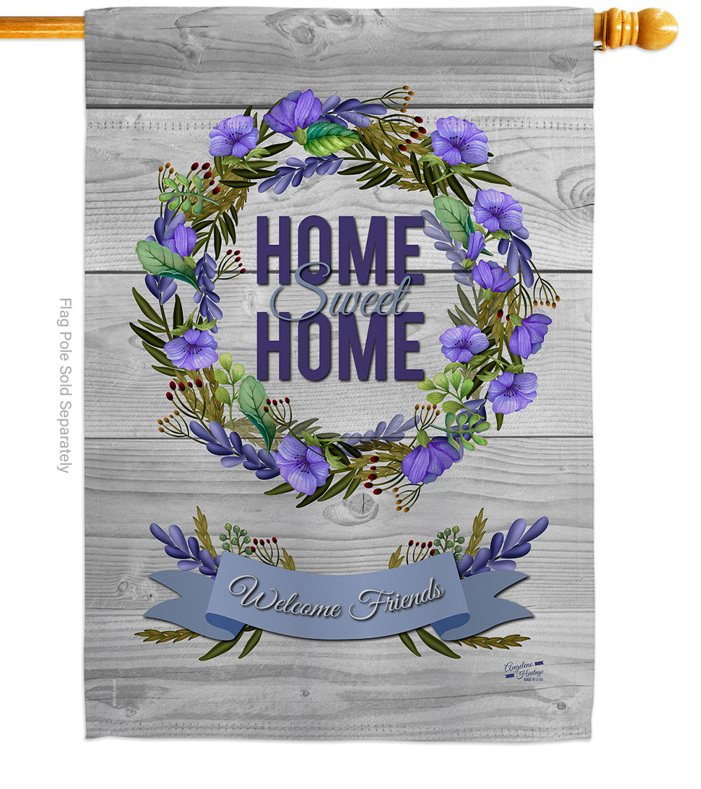 28 x 40 in. Blooming Home Sweet Life Double-Sided Decorative Vertical House Flags - Decoration Banner Garden Yard Gift