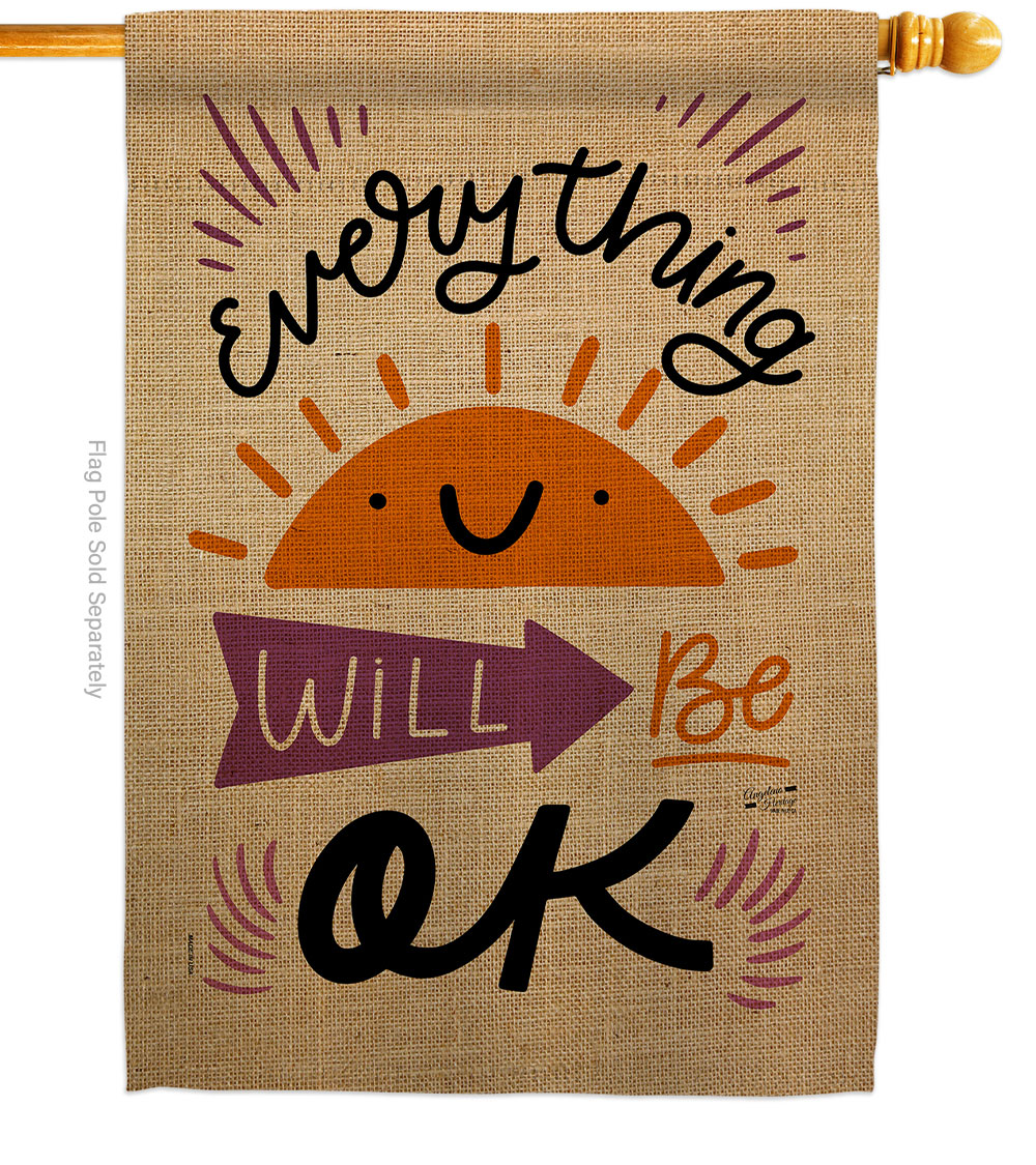 28 x 40 in. Everything Ok Sweet Life Inspirational Double-Sided Decorative Vertical House Flags - Decoration Banner Garden Yard Gift