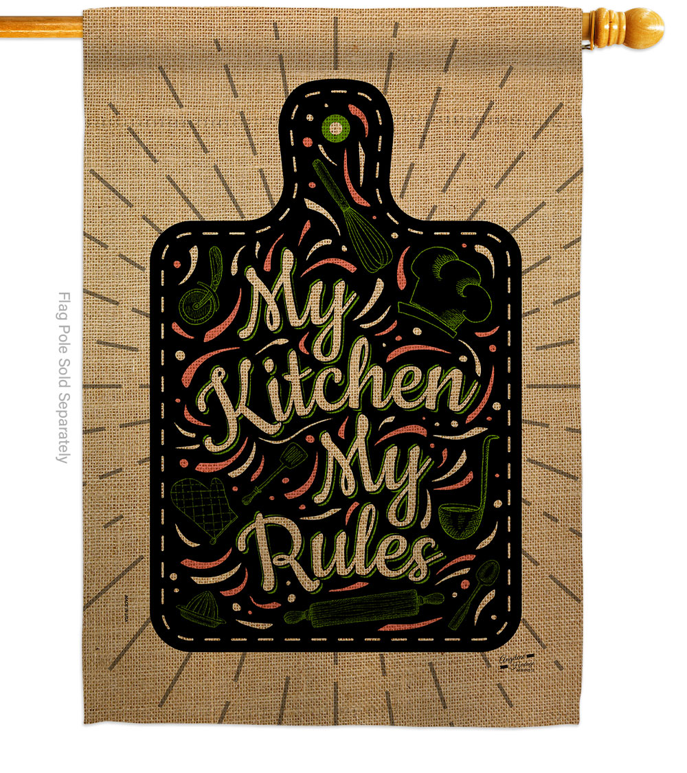 28 x 40 in. My Kitchen Rules Sweet Life Expression Double-Sided Decorative Vertical House Flags - Decoration Banner Garden Yard Gift