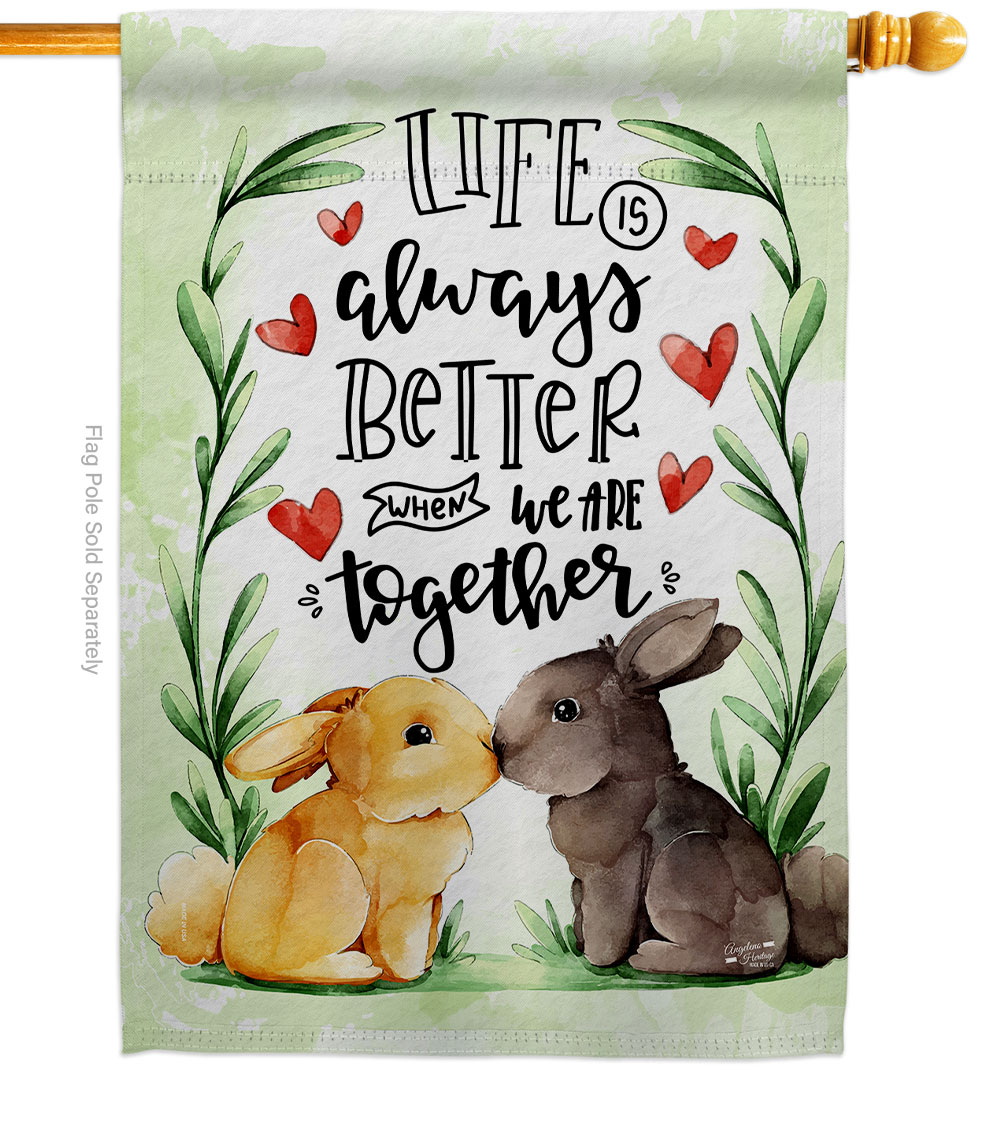 28 x 40 in. When We Are Together Sweet Life Inspirational Double-Sided Decorative Vertical House Flags - Decoration Banner Garden Yard Gift