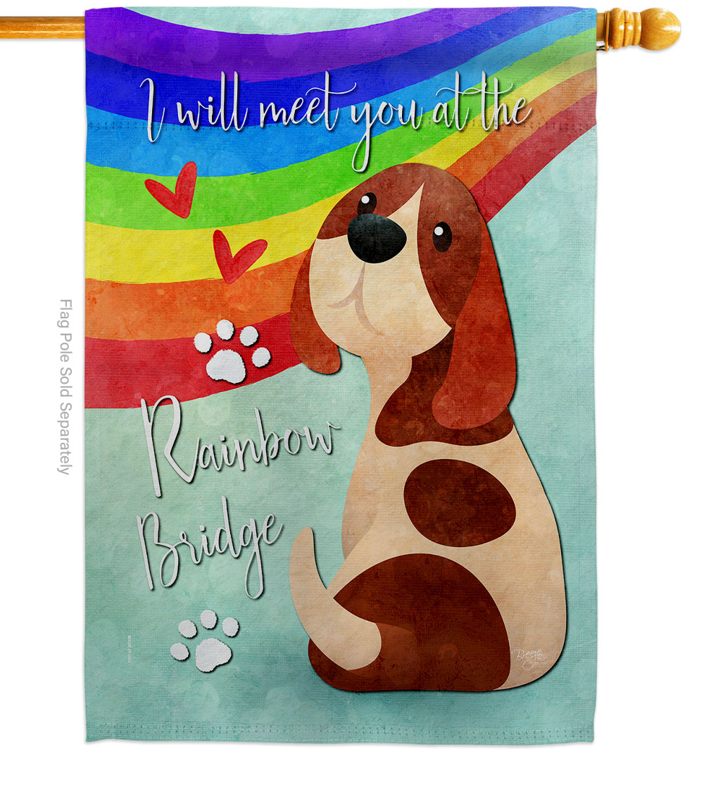 28 x 40 in. Rainbow Bridge Sweet Life Sympathy Double-Sided Decorative Vertical House Flags - Decoration Banner Garden Yard Gift
