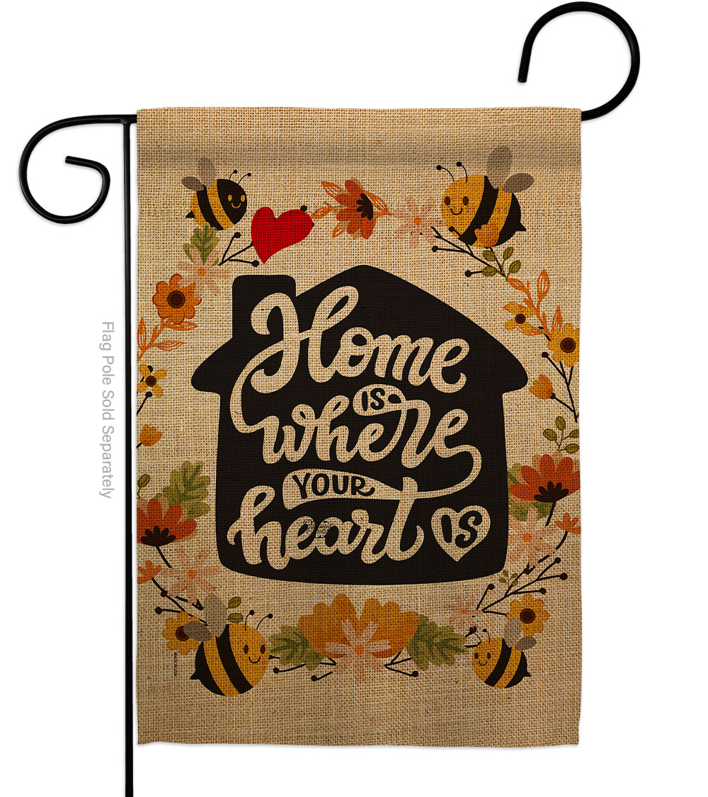 13 x 18.5 in. Home is Where Your Heart Sweet Life Double-Sided Decorative Vertical Garden Flags - House Decoration Banner Yard Gift