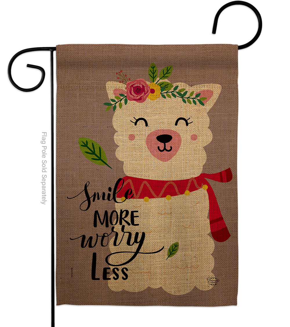 13 x 18.5 in. Worry Less Sweet Life Inspirational Double-Sided Decorative Vertical Garden Flags - House Decoration Banner Yard Gift