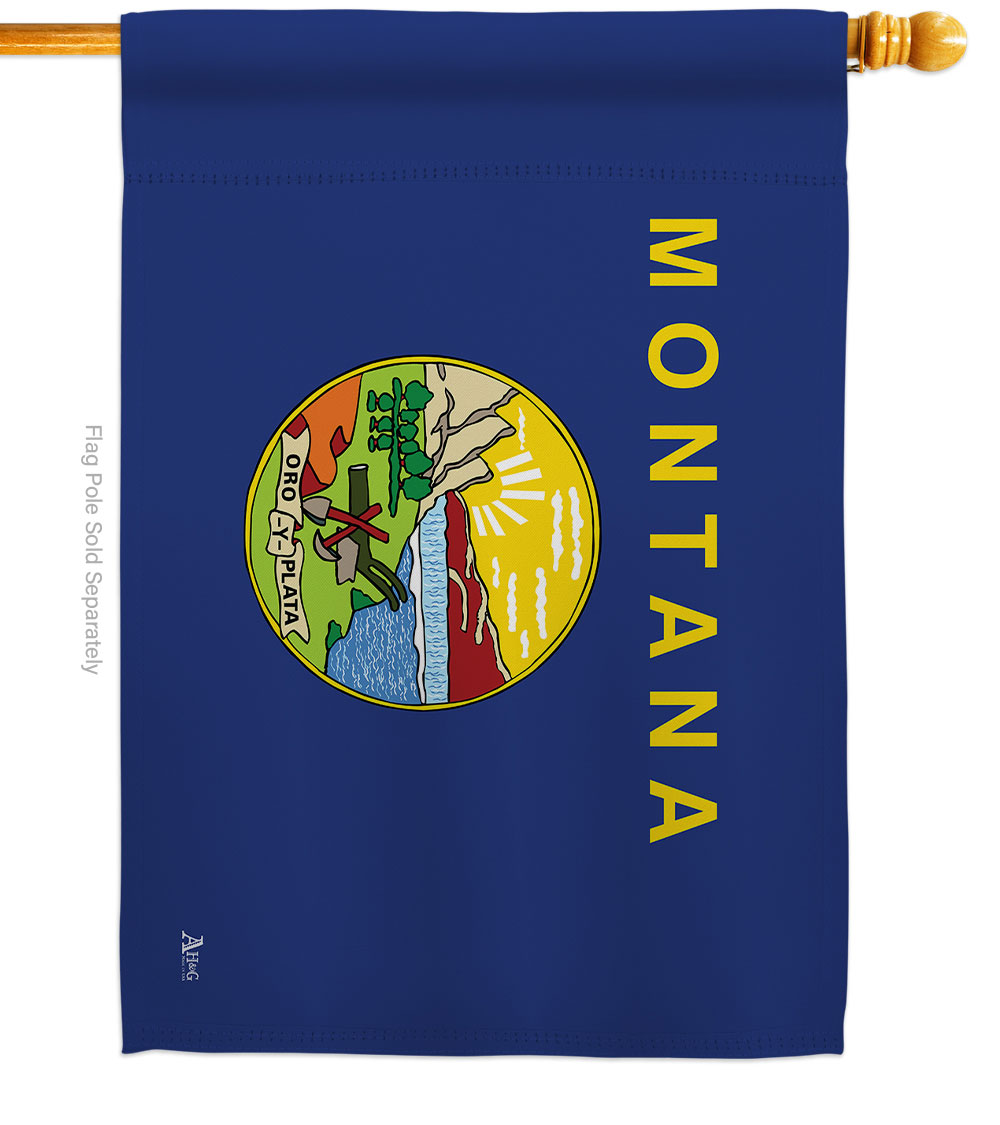 28 x 40 in. Montana American State House Flag with Double-Sided Horizontal Decoration Banner Garden Yard Gift