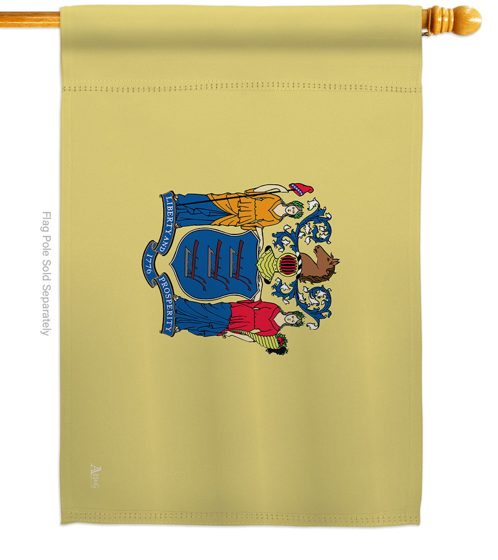 28 x 40 in. New Jersey American State House Flag with Double-Sided Horizontal Decoration Banner Garden Yard Gift