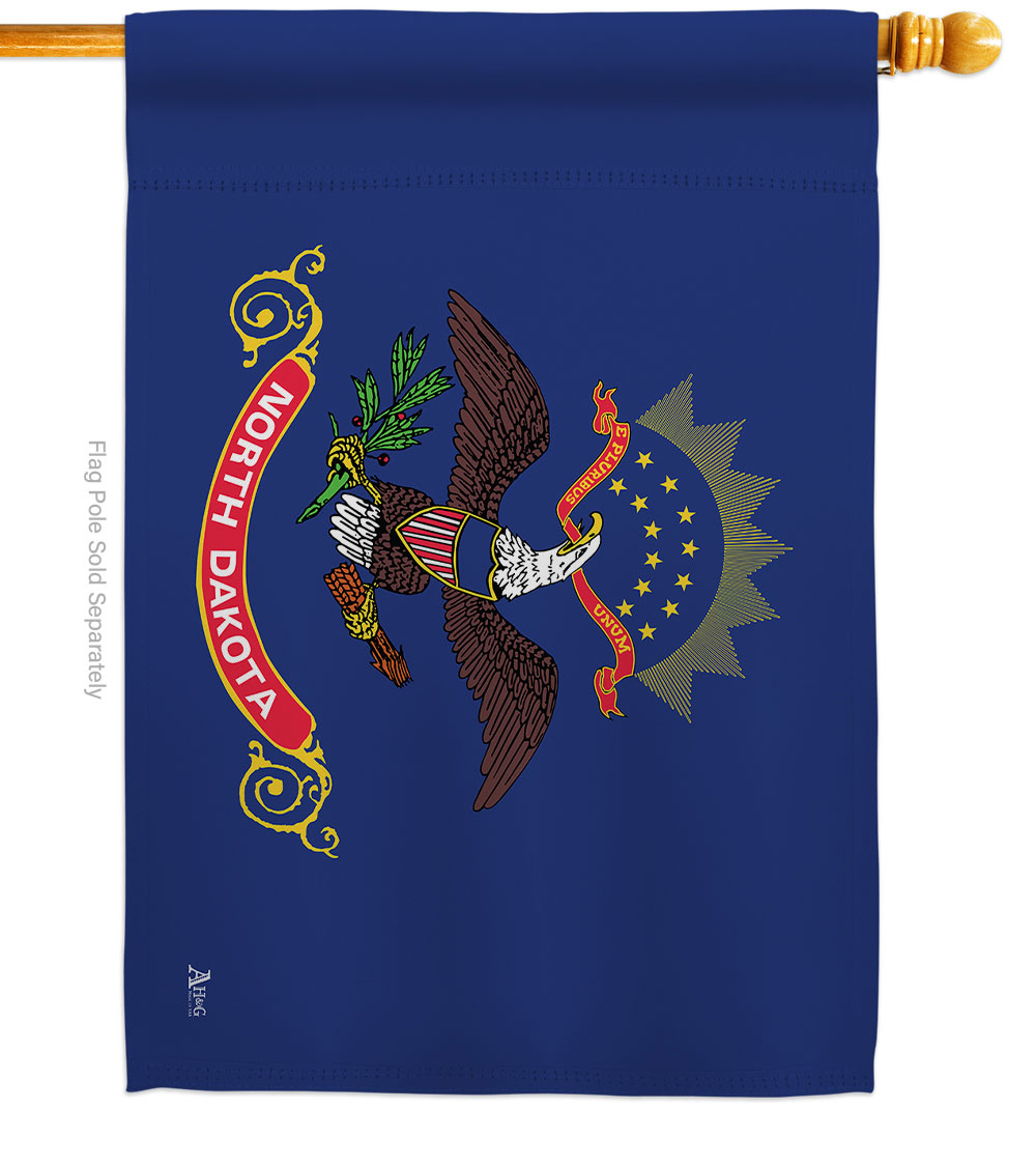 28 x 40 in. North Dakota American State House Flag with Double-Sided Horizontal Decoration Banner Garden Yard Gift