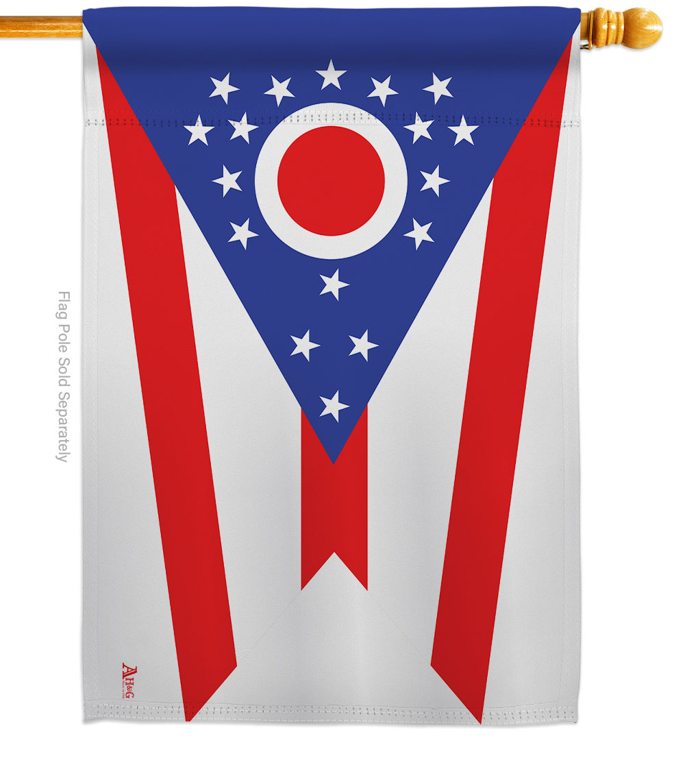 28 x 40 in. Ohio American State House Flag with Double-Sided Horizontal Decoration Banner Garden Yard Gift
