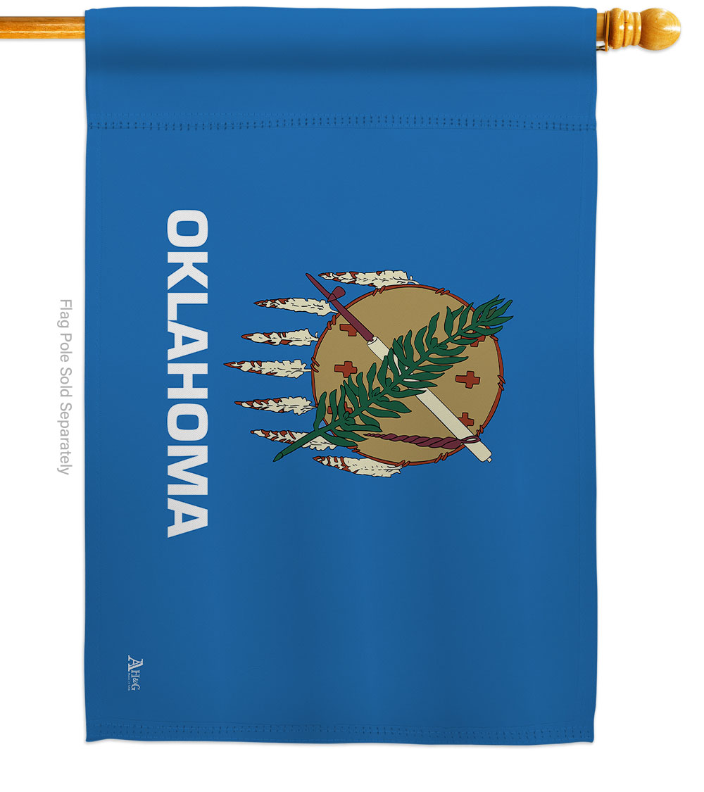 28 x 40 in. Oklahoma American State House Flag with Double-Sided Horizontal Decoration Banner Garden Yard Gift