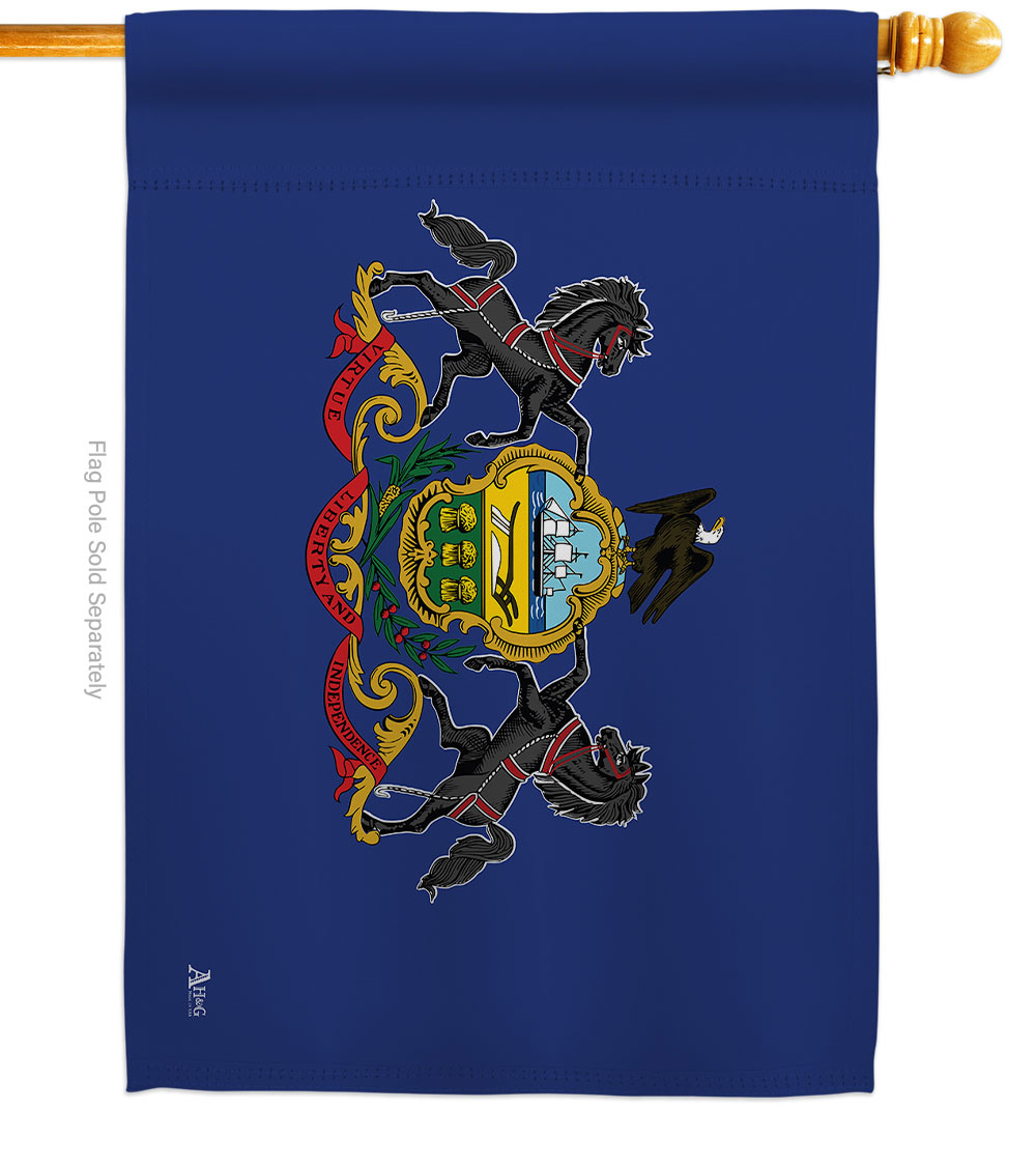 28 x 40 in. Pennsylvania American State House Flag with Double-Sided Horizontal Decoration Banner Garden Yard Gift