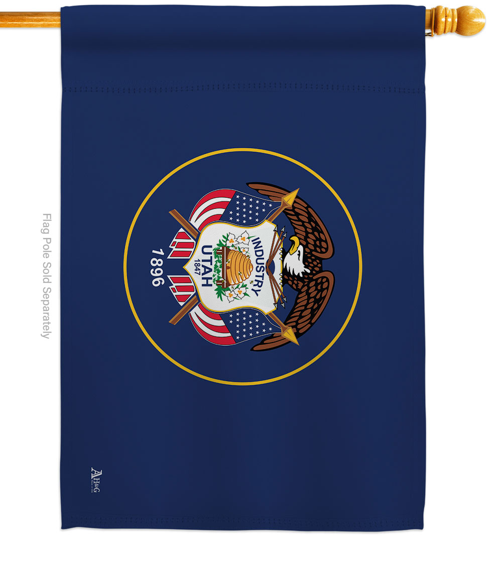 28 x 40 in. Utah American State House Flag with Double-Sided Horizontal Decoration Banner Garden Yard Gift