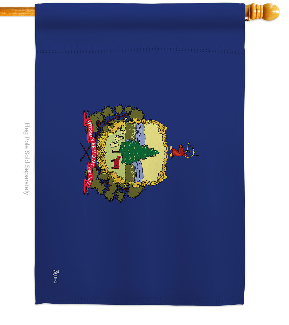 28 x 40 in. Vermont American State House Flag with Double-Sided Horizontal Decoration Banner Garden Yard Gift