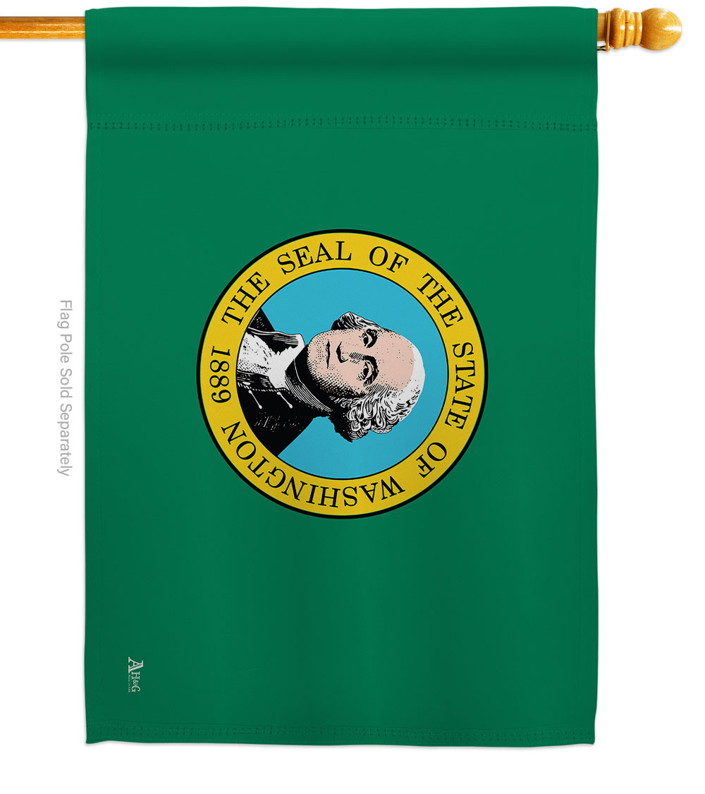 28 x 40 in. Washington American State House Flag with Double-Sided Horizontal Decoration Banner Garden Yard Gift