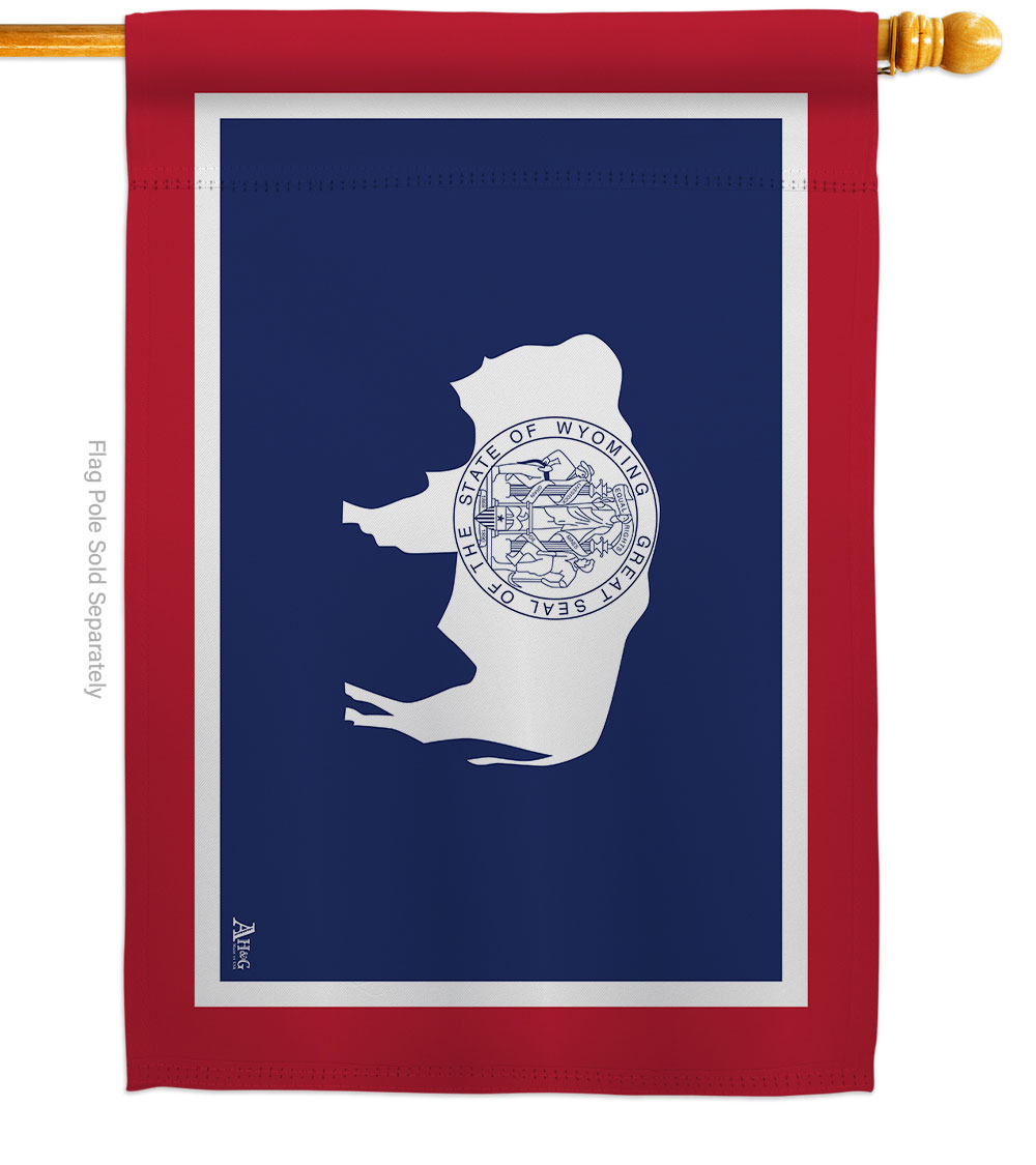 28 x 40 in. Wyoming American State House Flag with Double-Sided Horizontal Decoration Banner Garden Yard Gift