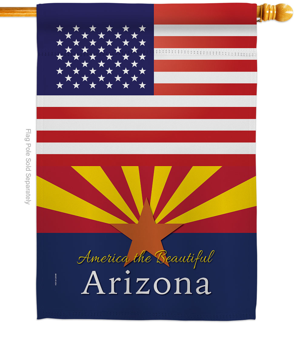 28 x 40 in. USA Arizona American State Vertical House Flag with Double-Sided Decorative Banner Garden Yard Gift