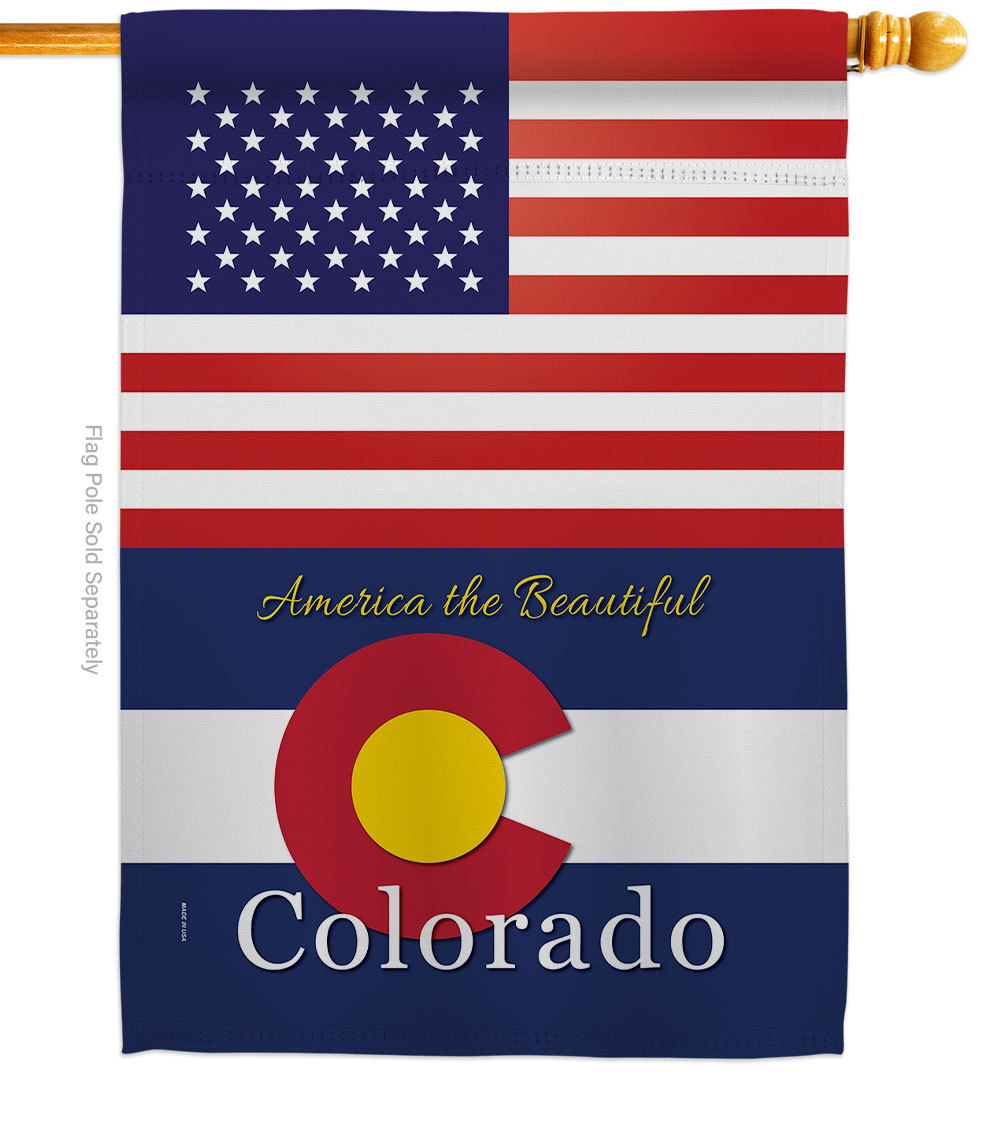 28 x 40 in. USA Colorado American State Vertical House Flag with Double-Sided Decorative Banner Garden Yard Gift