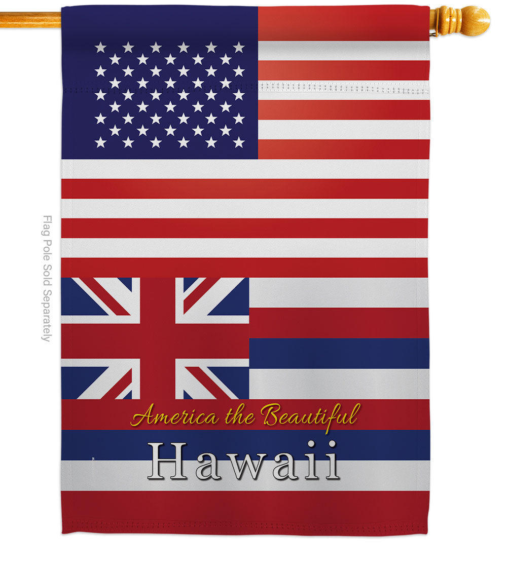 28 x 40 in. USA Hawaii American State Vertical House Flag with Double-Sided Decorative Banner Garden Yard Gift