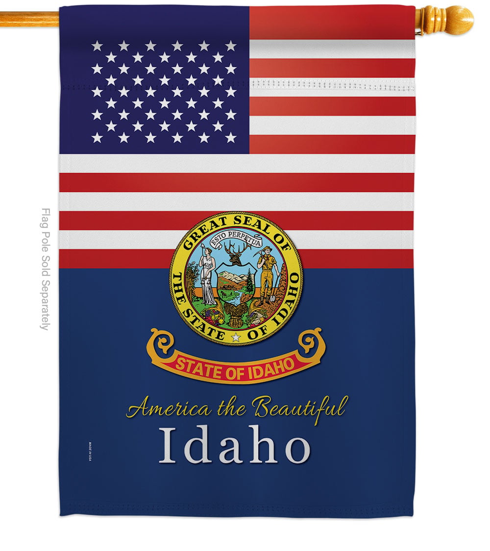 H140564-BO 28 x 40 in. USA Idaho American State Vertical House Flag with Double-Sided Decorative Banner Garden Yard Gift