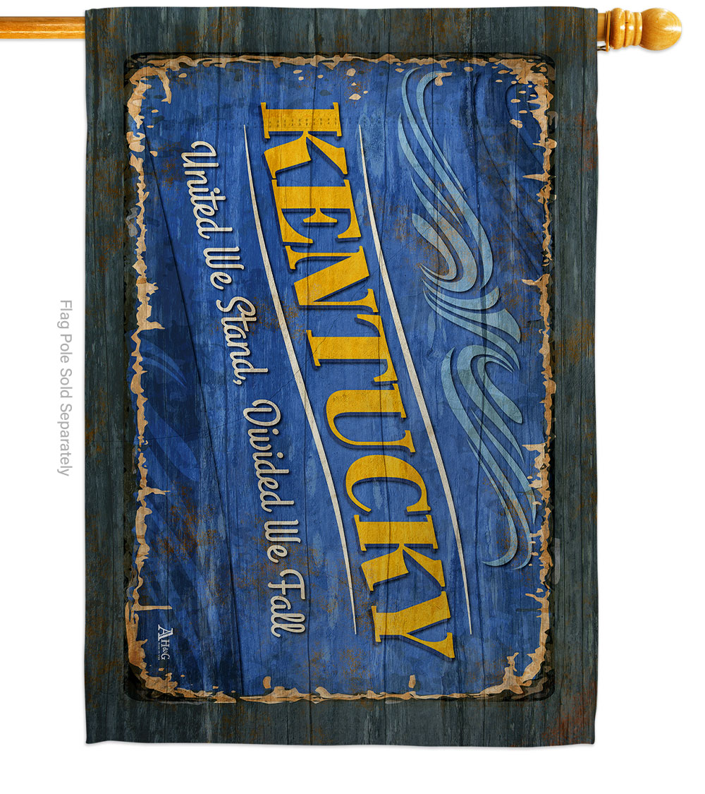 H140962-BO 28 x 40 in. Kentucky Vintage American State House Flag with Double-Sided Horizontal Decoration Banner Garden Yard Gift