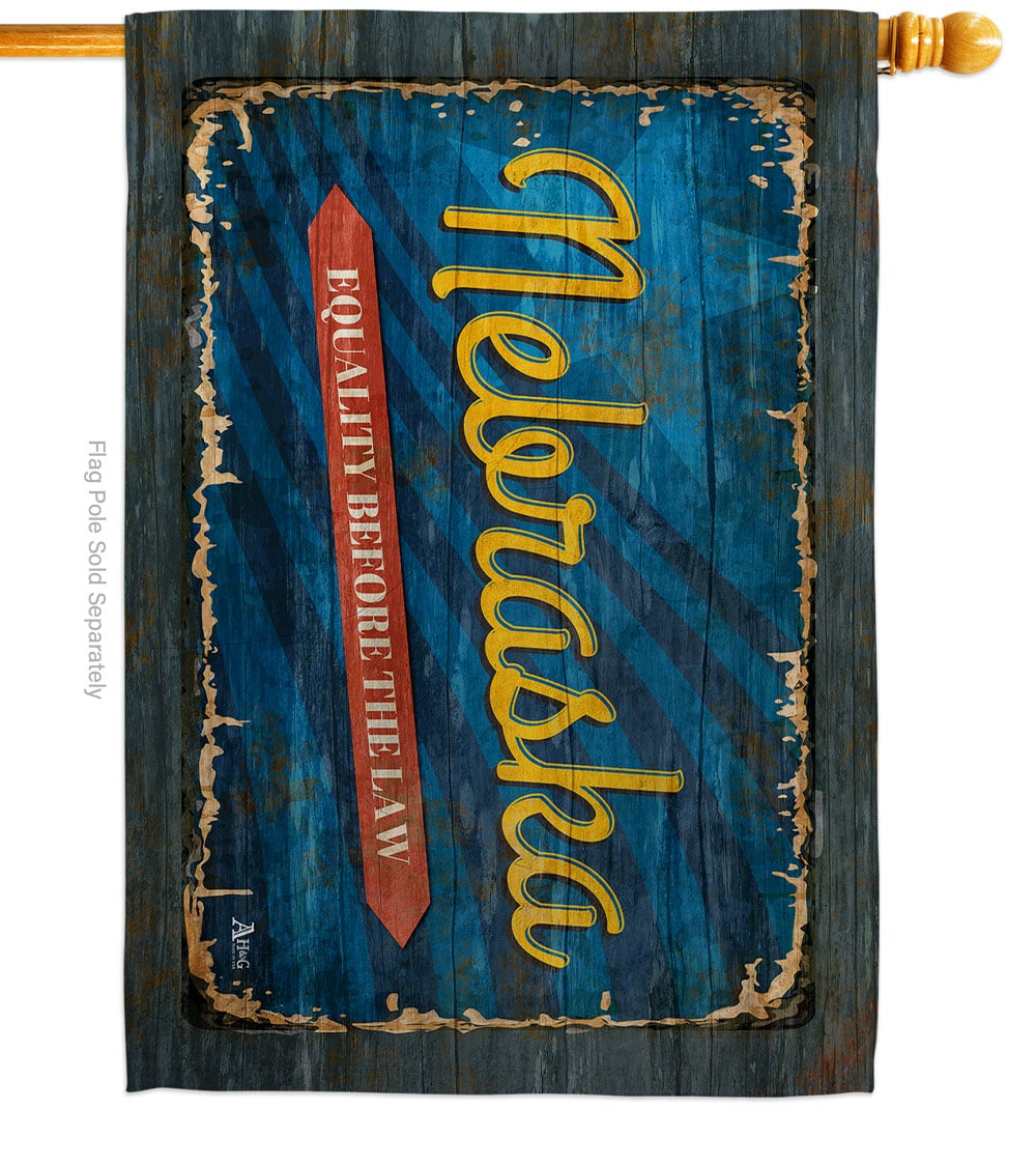 H140972-BO 28 x 40 in. Nebraska Vintage American State House Flag with Double-Sided Horizontal Decoration Banner Garden Yard Gift