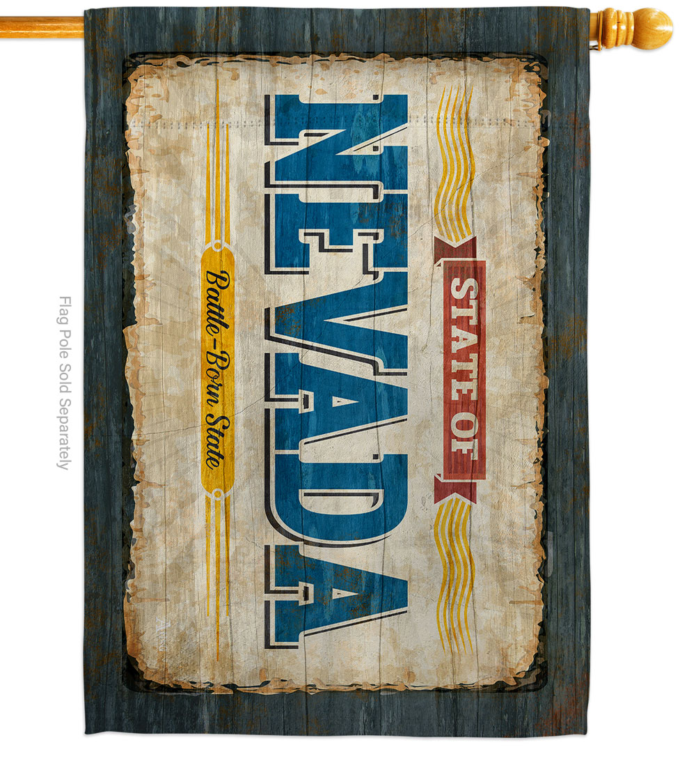 28 x 40 in. Nevada Vintage American State House Flag with Double-Sided Horizontal Decoration Banner Garden Yard Gift
