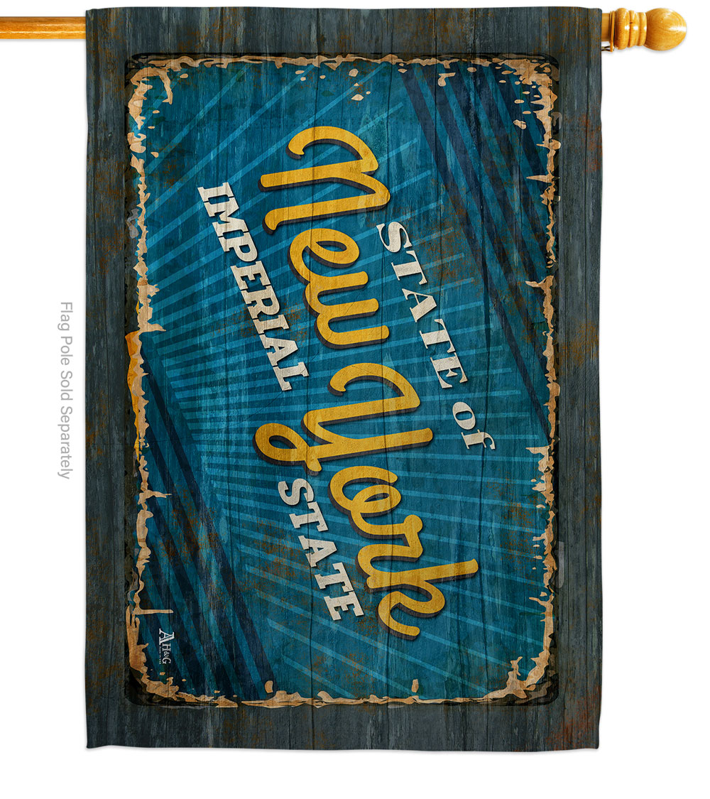 H140977-BO 28 x 40 in. New York Vintage American State House Flag with Double-Sided Horizontal Decoration Banner Garden Yard Gift