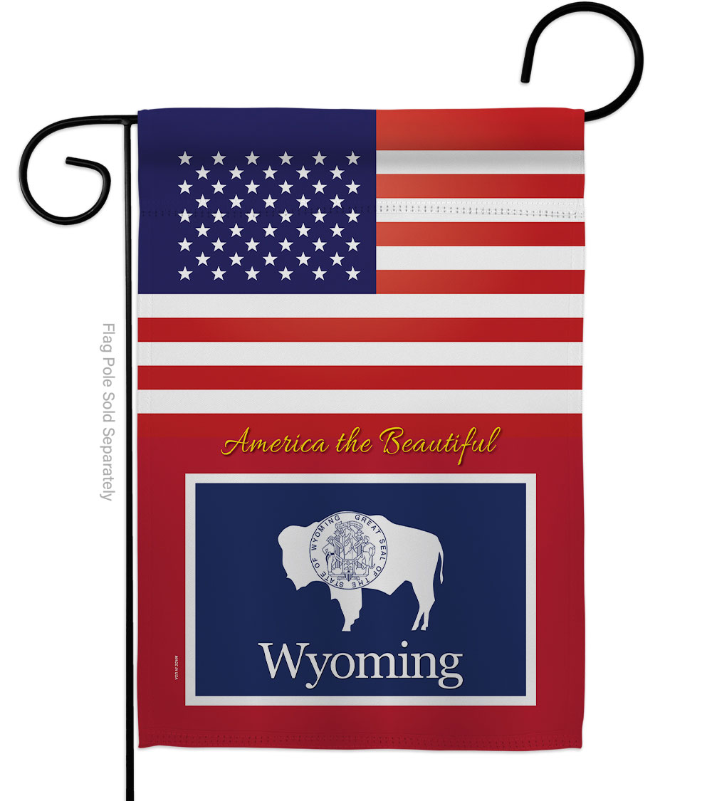 G142265-BO 13 x 18.5 in. USA Wyoming American State Vertical Garden Flag with Double-Sided House Decoration Banner Yard Gift