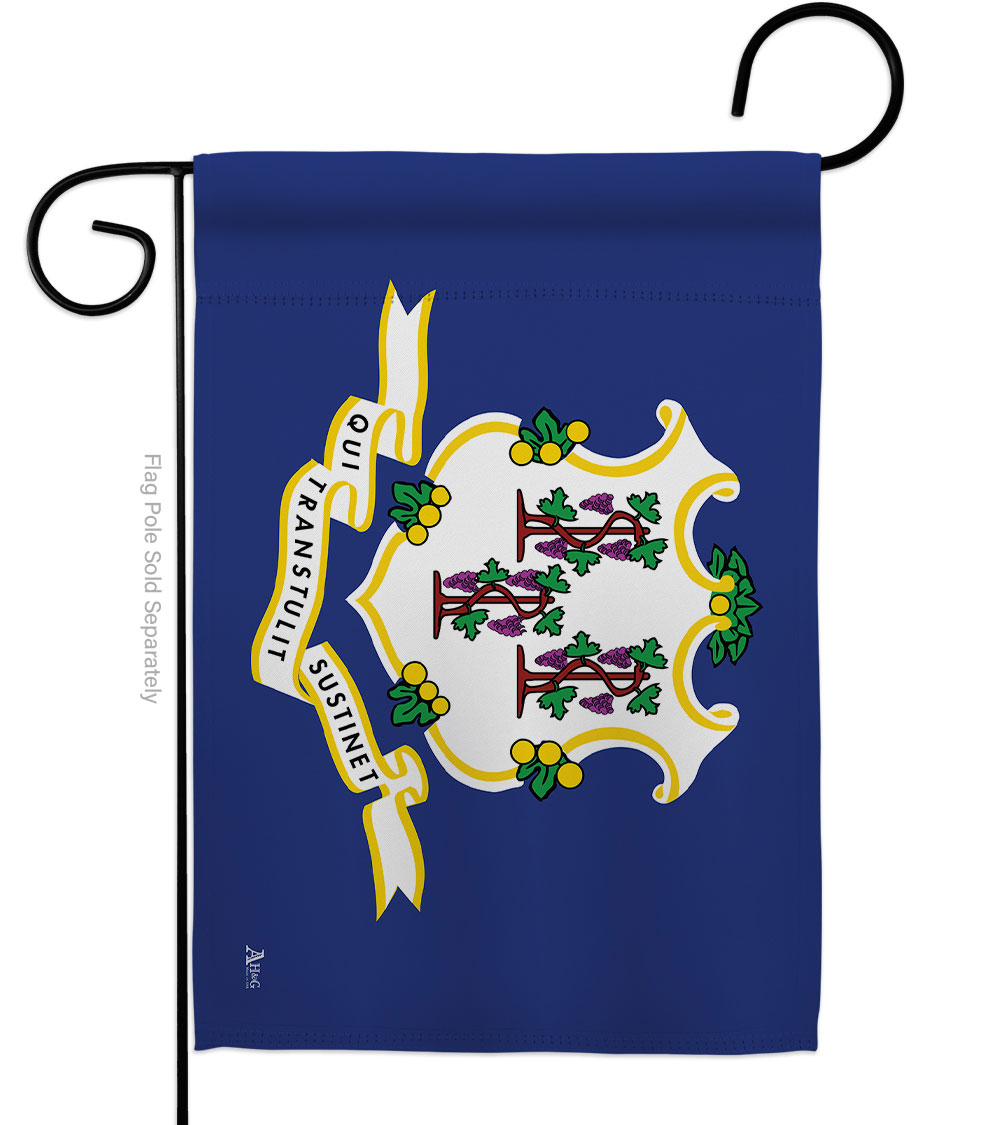 G142507-BO 13 x 18.5 in. Connecticut American State Garden Flag with Double-Sided Horizontal House Decoration Banner Yard Gift