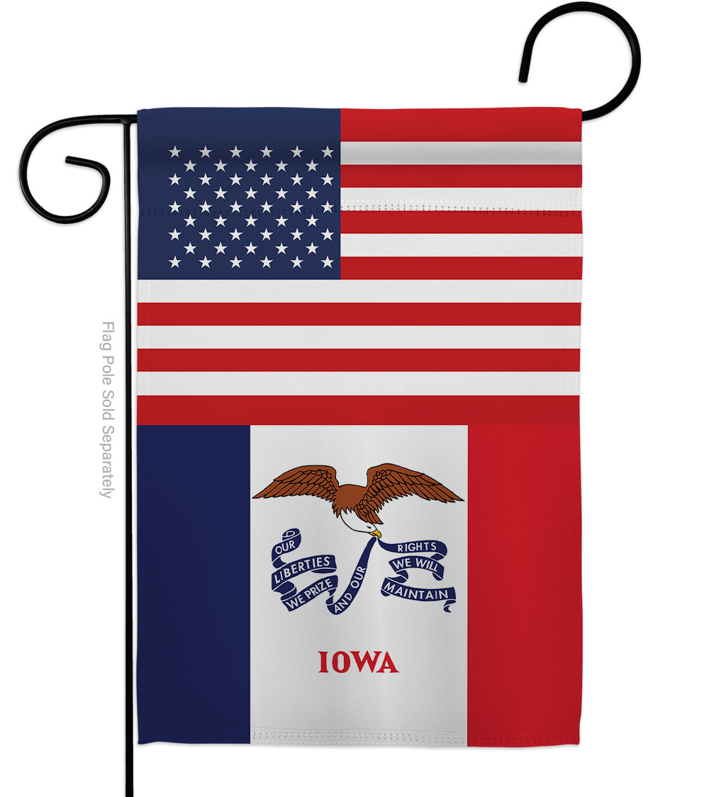Picture of Americana Home & Garden G142766-BO 13 x 18.5 in. USA Iowa American State Vertical Garden Flag with Double-Sided House Decoration Banner Yard Gift